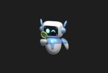 a cartoon robot holding a magnifying glass