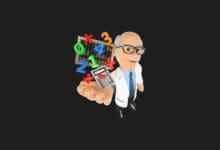 a cartoon of a man holding a calculator